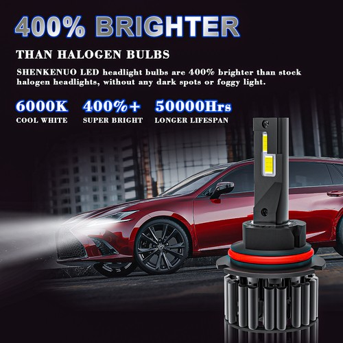 LED Headlight Bulb 9007 White For Ford F250 F350 Super Duty 99-04 Hi-Lo Beam F15 - Foto 9 di 13