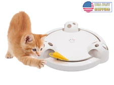 360 Interactive Cat Mouse Toy - Random Rotating Mouse Teaser Toy w/ Peekaboo Dom