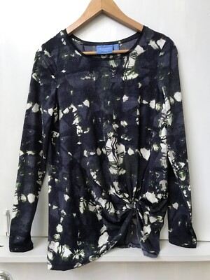 Simply Vera Vera Wang Long Sleeve Gray Cream Green Twist