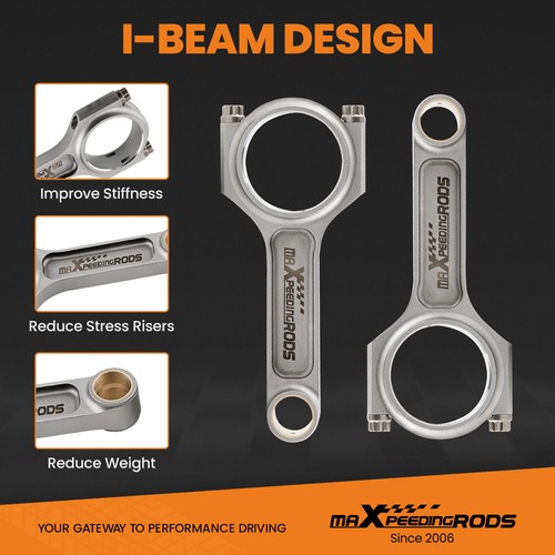 I-Beam 4340 Connecting Rods Bolts For BMW 328i 528i E36 E46 M52B28 135mm Pleuel - Picture 4 of 12