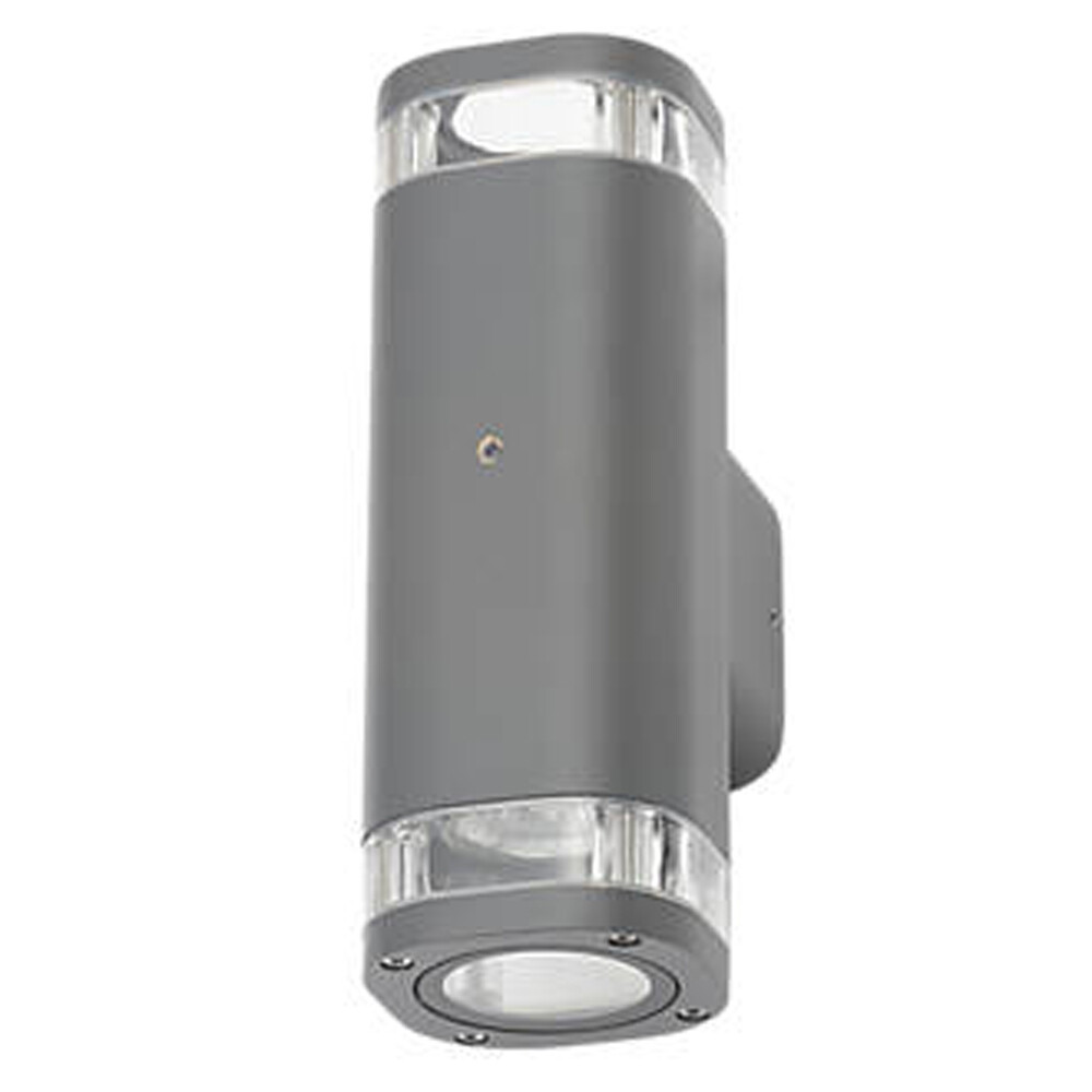 Litecraft Up & Down Outdoor Wall Light With Photocell Sensor - Grey Clearance