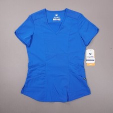 NEW ADAR PRO Tailored Fit Modern V-Neck Scrub Top Women XXS Royal Blue P7002 NWT