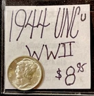 1944 P Mercury Silver Dime (UNC) Uncirculated Condition. WWII Era. ENN Coins
