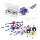 10PCS 1.1mm~2.0mm PCB CNC Print Circuit Board Carbide Micro Drill Bits Set New