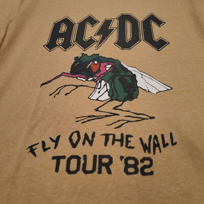 Lucky Brand ACDC Shirt Mens LARGE YELLOW METAL CASUAL CONCERT ROCK Music NWT