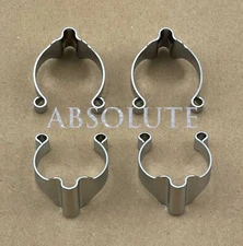 4X CHROME VINTAGE BICYCLE BRAKE SHIFTER CABLE CLAMP CLIP GUIDE SCHWINN BICYCLE.