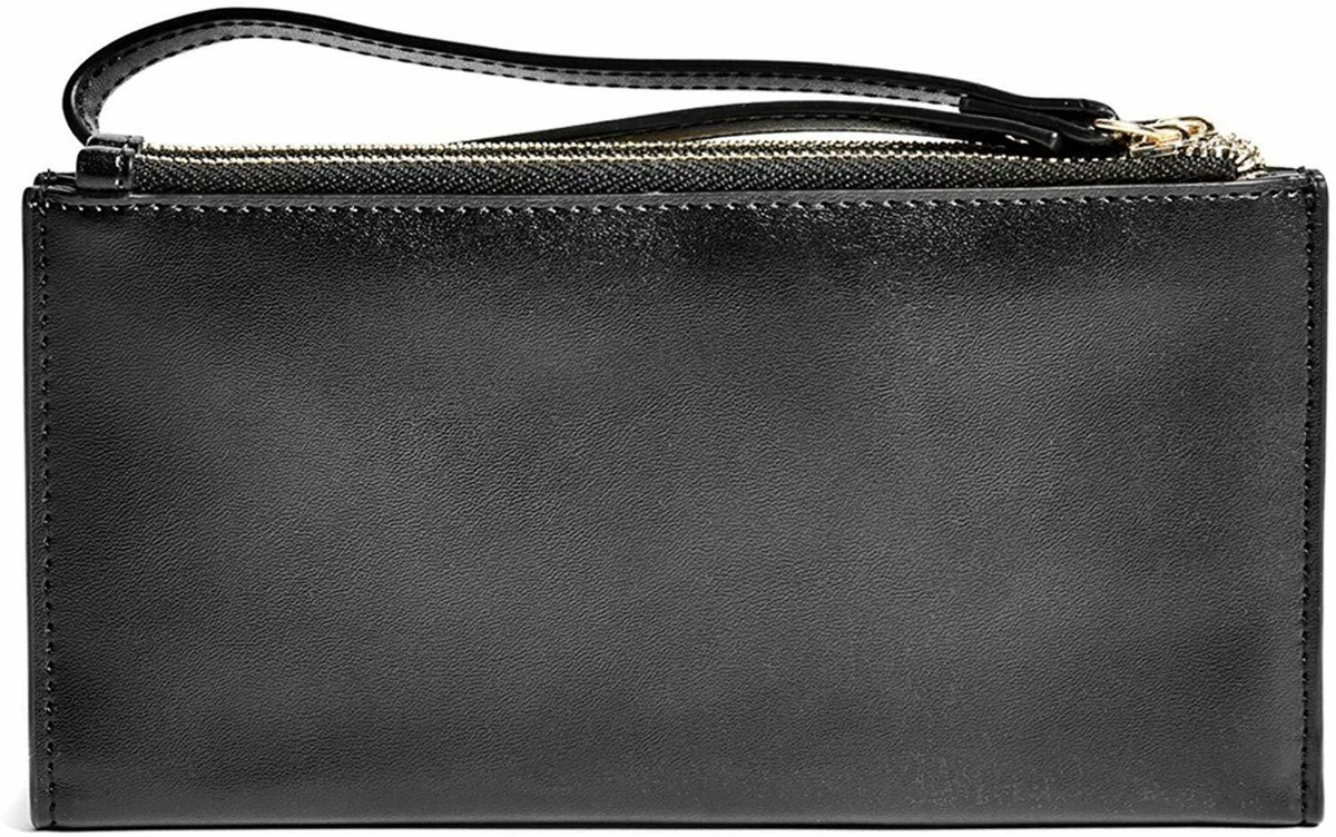 NEW GUESS Women s Black Rose Embroidered Double Zip Wristlet