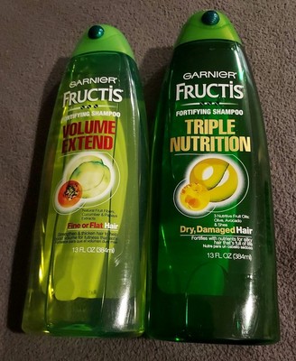 2 New Garnier Fructis Fortifying Shampoo Volume Extend Triple Nutriton 13 fl oz