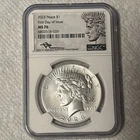 2023 $1 SILVER PEACE DOLLAR NGC MS70 MERCANTI SIGNED FIRST DAY ISSUE FDI LABEL