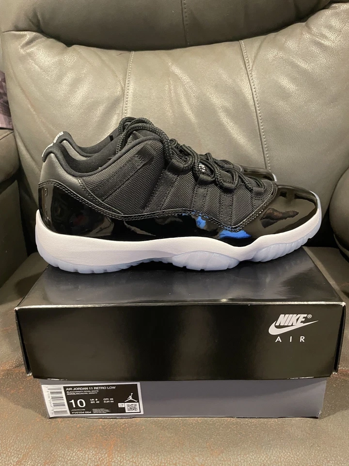 Gato preto gama criado DS tamanho 10 Air Jordan 11 retrô Low Space Jam (FV5104-004) - Imagem 3 de 4