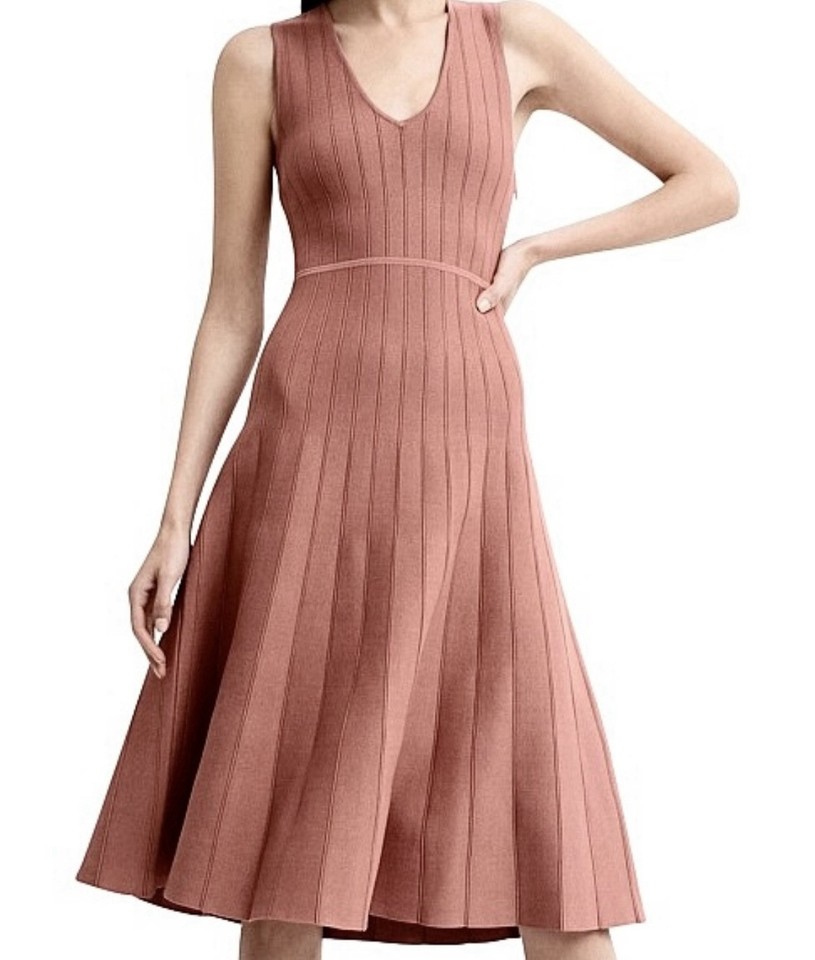 Witchery Milano Knit Fit & Flare Sleeveless Swing Midi Dress In Siena Size Small