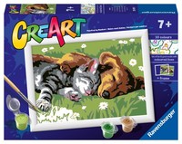Ravensburger Creart Sleeping Cats And Dogs Paint By Numbers For Chil (Us Import)