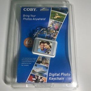 COBY DP-151 1.5" Digital LCD Picture Keychain Holds 60 Photos File Transfer New