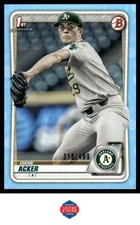 2020 Bowman Draft #BD-8 Dane Acker Sky Blue #/499