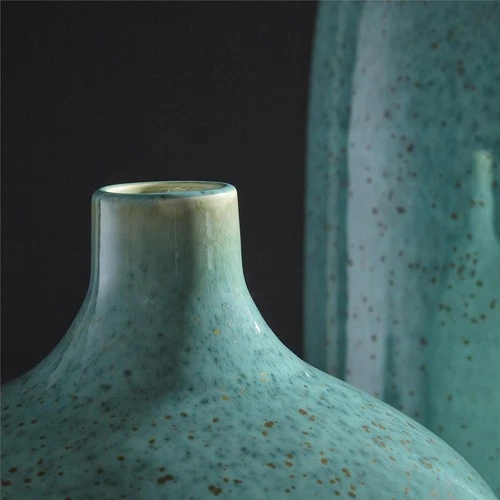 Turquoise Glazed Ceramic Vase-Traditional Elegance - Picture 6 of 6
