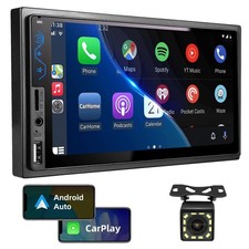 Double Din Car Stereo Compatible with Apple CarPlay and Android Auto - 7inch ...