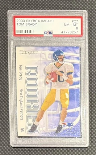 2000 Skybox Impact Tom Brady #27 (RC) Rookie PSA 8 Patriots HOF GOAT