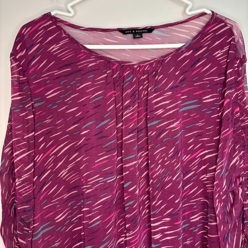 ZAC & RACHEL NEU Rundhals transparente fließende Tunika Damen XL lila türkis pink gefüttert - Bild 6 von 11
