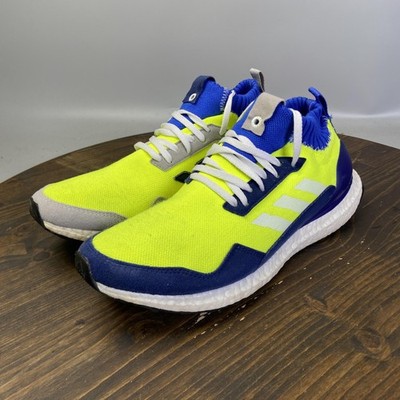 Adidas Ultraboost Mid Prototype Shoes Mens Size 9.5 Yellow Blue Running BD7399