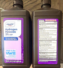 Equate Hydrogen Peroxide 3 USP First Aid Antiseptic 32oz Lot of 2