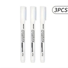 3 pcs White Waterproof Permanent Paint Marker Pens for Metal Wood Fabric