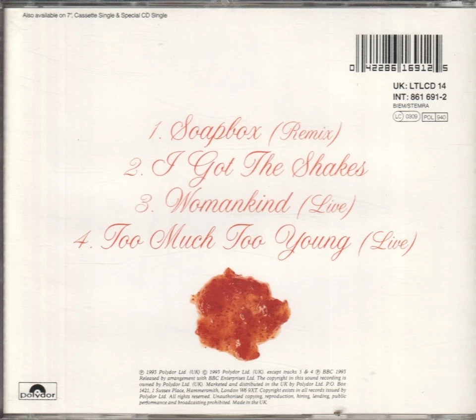 Little Angels Soapbox CD UK Polydor 1993 single LTLCD14 - Image 2 of 2