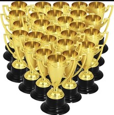 24 Pack Mini Trophies Cups Gold Trophy Award Plastic Trophies for Kid 4 Inch C3