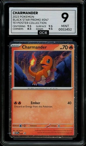 Pokemon Slab: Charmander - 047 - SVP Black Star Promo - Graded OCE Mint 9