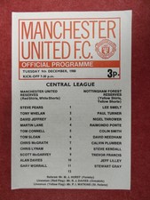 MANCHESTER UTD v NOTTINGHAM F | 1980/1981 | RESERVES | 9 DEC 1980 | UK FREEPOST