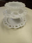 Vintage milk glass serving set