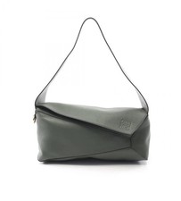 LOEWE Puzzle Hobo Schultertasche Leder Grün Khaki Gebraucht Damen