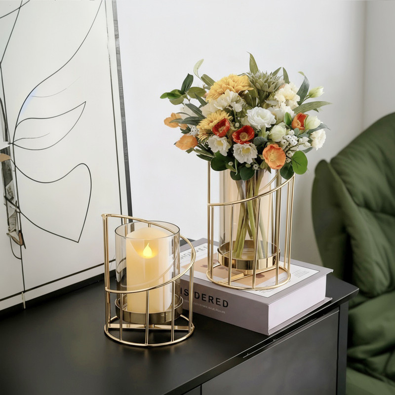 Set Of 2 Pillar Candle Holders Home Decor