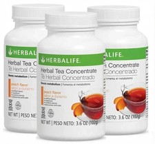 3X Herbalife Tea Concentrate Peach Flavor 3.6 oz 102mg