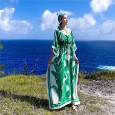 Vintage Boho Kaftan Maxi Dress With Headscarf