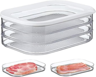 Deli Meat Organizer Container Fridge Storage for Bacon Cheese Cold Cuts Stackabl