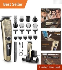 Perfect Gift for Men: Waterproof Beard Trimmer Grooming Set with Travel Lock