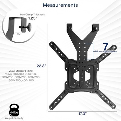 VIVO TV Hanger Bracket for 24'' to 55'' Flat and Curved Screens, Loft Bed TV Mount