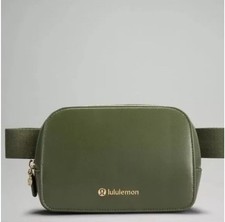 Lululemon Everywhere Olive Green Leather Belt Bag Fanny Pack Gr8 condition