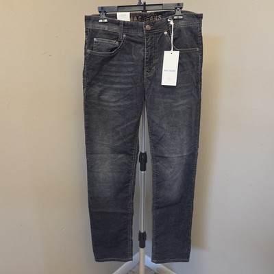 NWT MAC JEANS Dark Gray Arne Modern Fit Corduroy Pants Stretch Size 34 x 30.5''