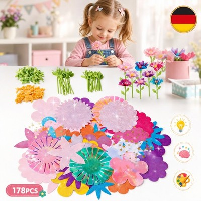 Bastelset DIY Blumen kreativ 178 Teile 3-12 Jahre für Mädchen Dekoration