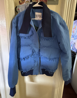 Ninìe Blue Full Zip Bomber Jacket '' Chest Point Collar Logo
