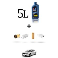 Hoffcar Wartungsset 4 Filter Und 5L ÖL FüR VW Jetta III (1K2) 2.0 FSI 110KW