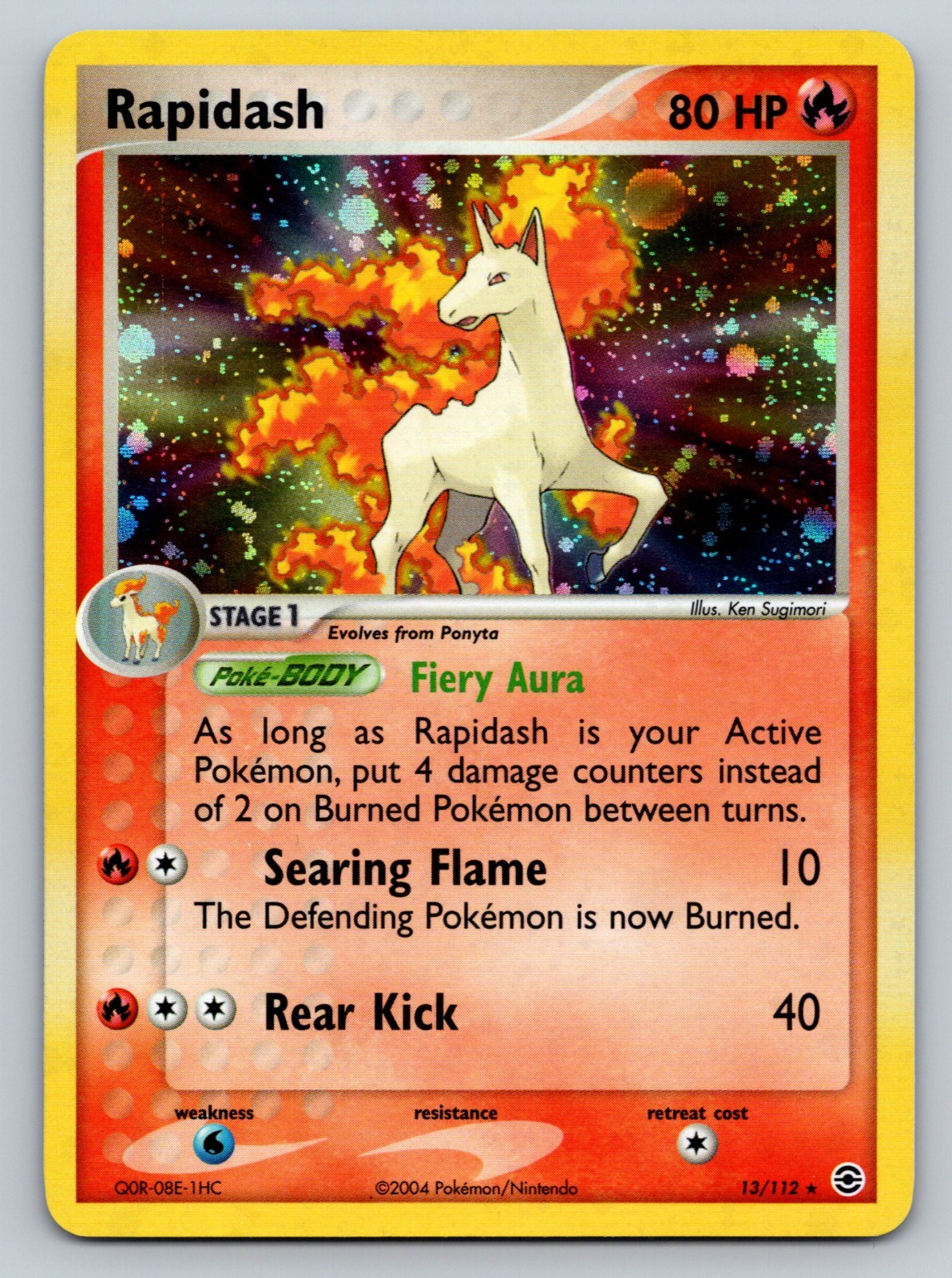 Rapidash 13/112 Holo FireRed & LeafGreen Vintage NM