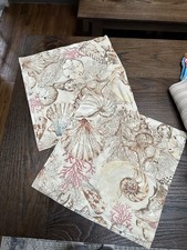 Pottery Barn Euro Pillow Cover Seashell Shell Coral Natuical Coastal 24" Neutral