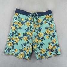 Patagonia Shorts Mens 34 Floral Blue Board Surf Beach Pocket Drawstring Summer
