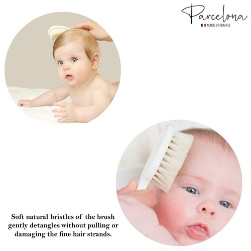 Parcelona French Grooming Combo 6” Celluloid Baby Brush and Comb for Toddlers - Picture 24 of 31