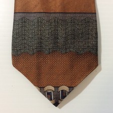 Chez Roffe' MENS TIE NECKTIE 4 in 100 Silk USA Brown Gray Black