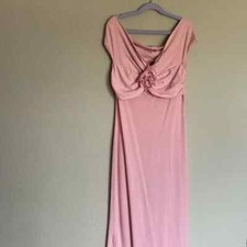 Reformation Fiorello knit XS pink rosette off the shoulder dress