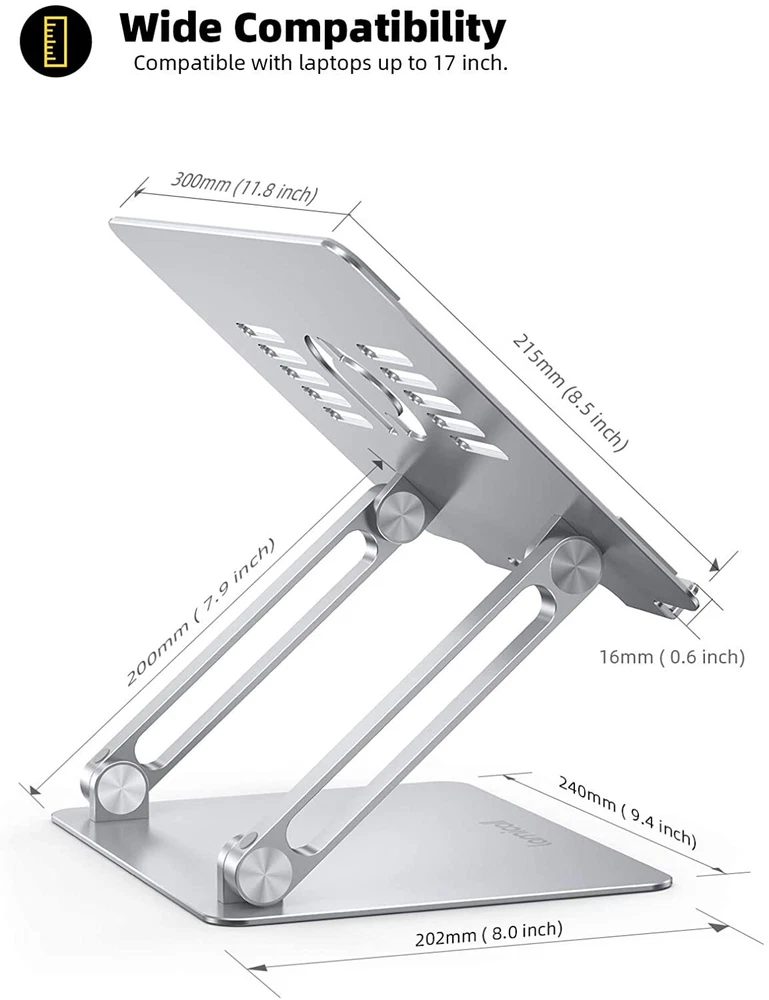 Foldable Adjustable Laptop Stand for Ergonomic Portable Desktop Setup