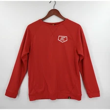 Demarini Baseball Shirt Mens Medium Red Raglan Base Layer Waffle Fleece